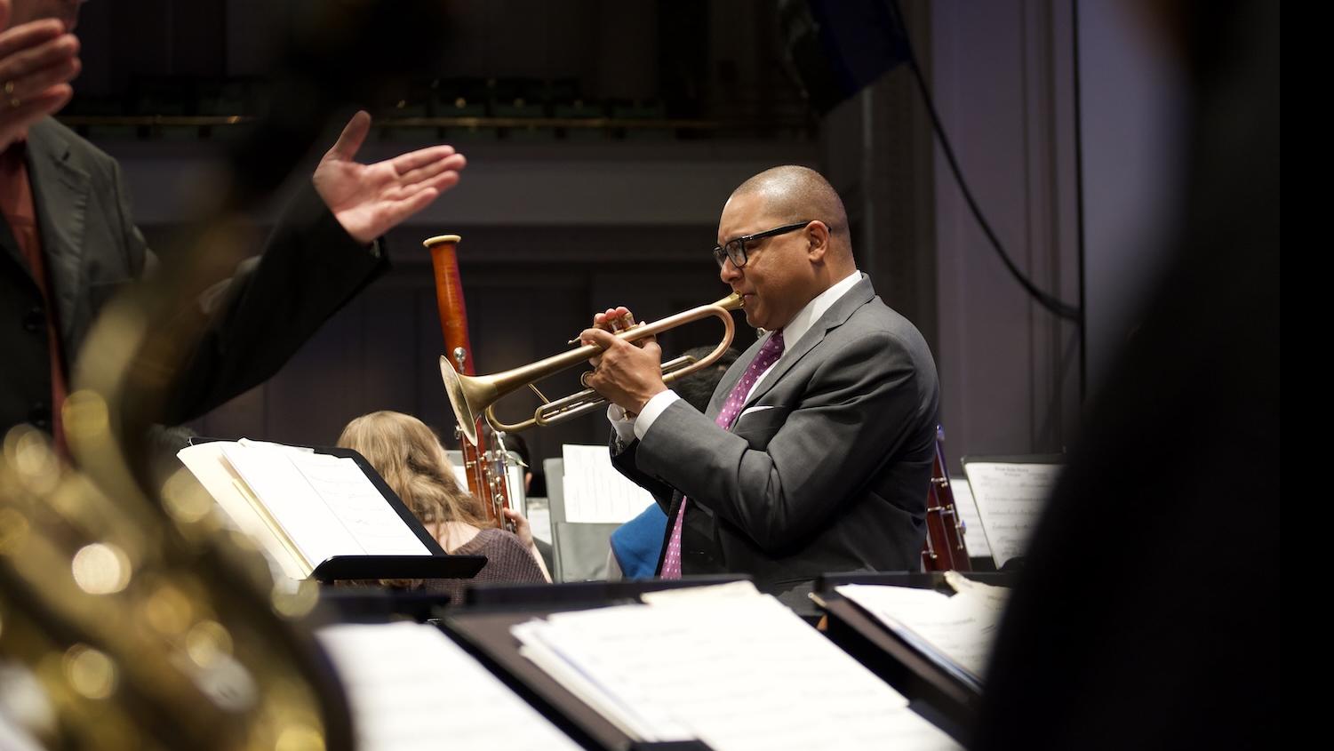 Wynton Marsalis playing trumpet